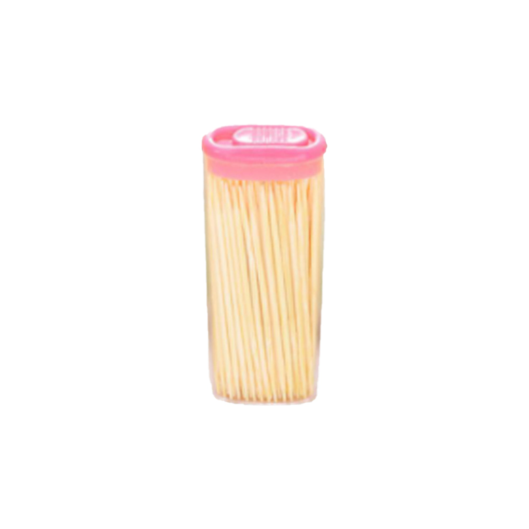 Reusable dispenser box with bamboo toothpicks. Reusable dispenser box with bamboo toothpicks.